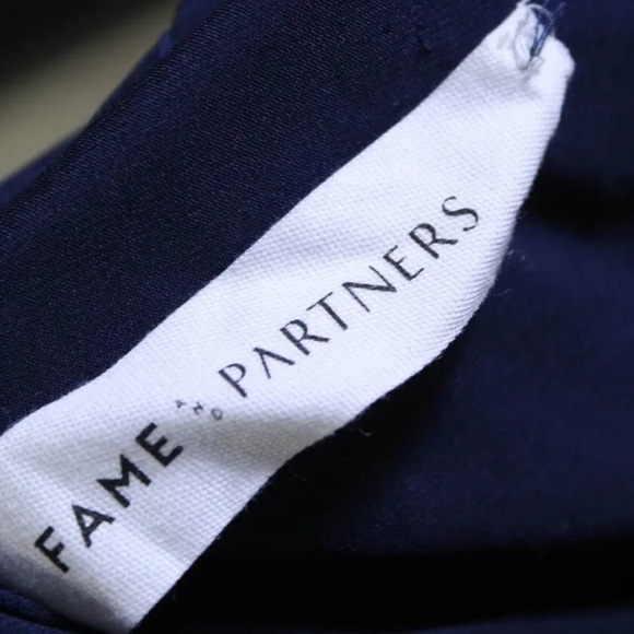 NWT FAME AND PARTNERS Navy Blue Allegra Cutout V Neck Grecian Maxi Dress Size 2 - Picture 14 of 14